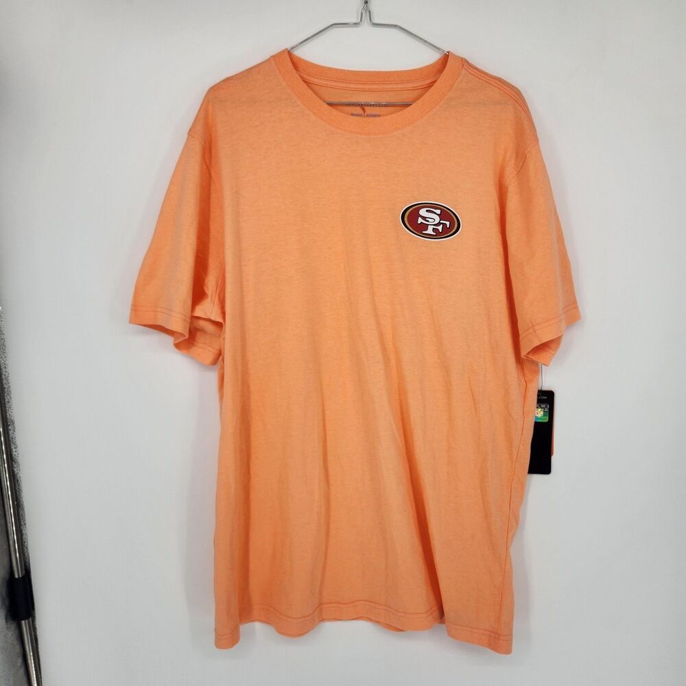 San Francisco 49ers Men's Large Orange Flip Flop T-Shirt NFL Football NWT